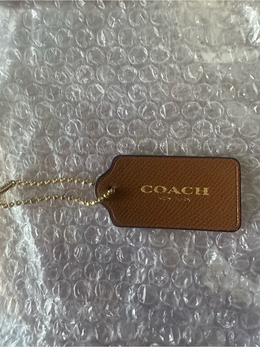 COACH Large Caramel Brown Leather Replacement Purse Handbag Hang Tag Charm